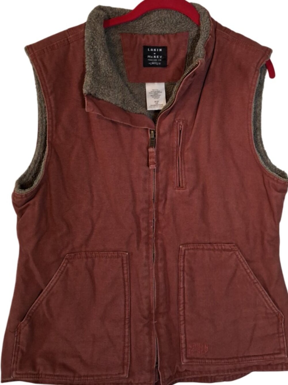 Lakin & McKey Men's Red Vest, Size Large
